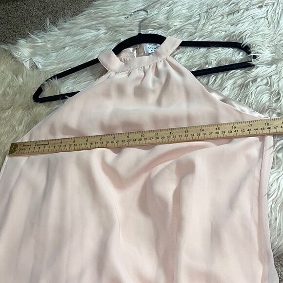 Ceremony by Joanna August halter sleeveless chiffon gown dress blush - Picture 6 of 6